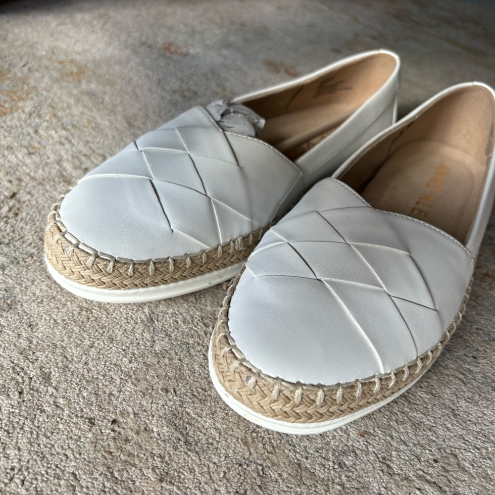 Anne Klein White Espadrille Flats new in box